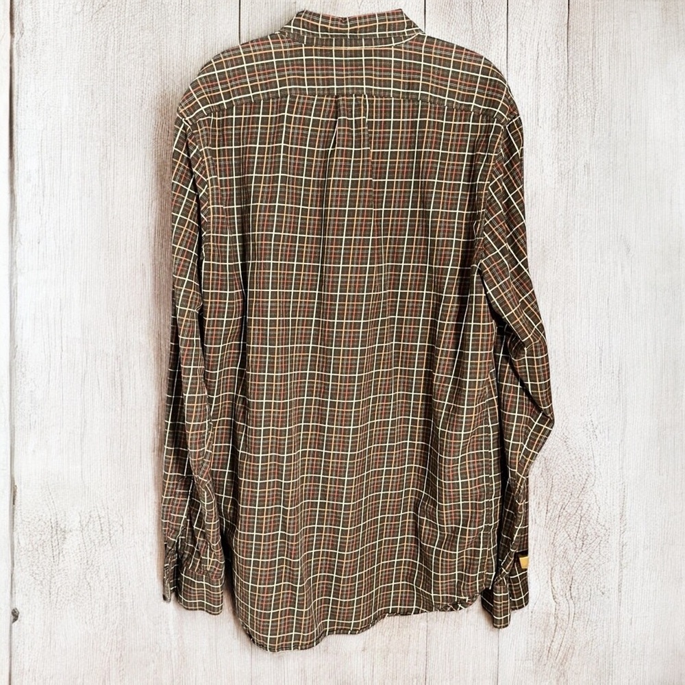 J. Crew Shirt Mens Cotton Brushed Twill Brown Plaid Button Down Shirt Sz L/Tall - Picture 3 of 5